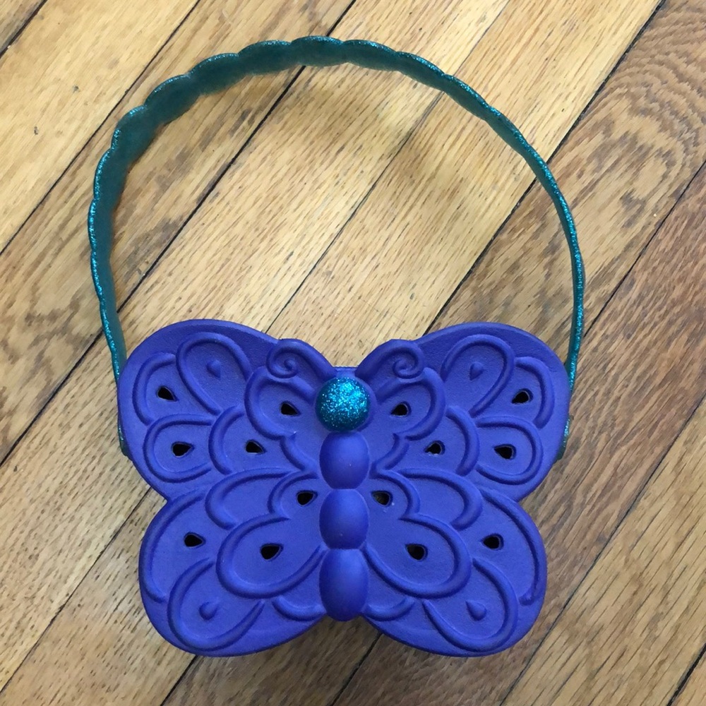 Croc butterfly glitter bag